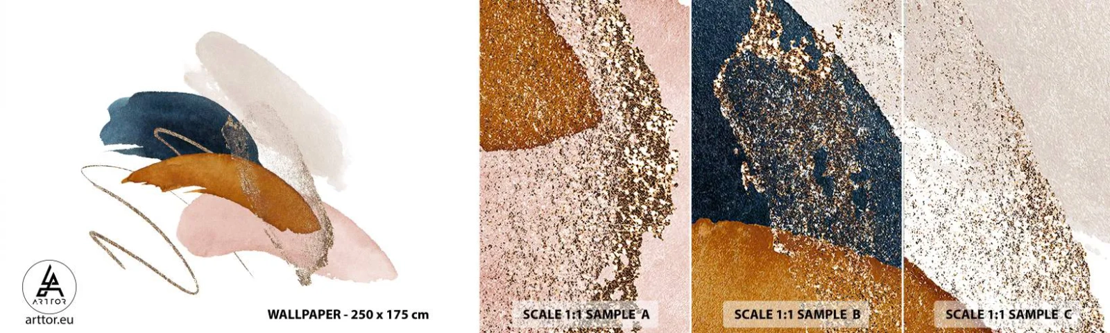 Fototapet Prov Standard Eco - Bevingad komposition - Abstraktion, Bit, Design - 100x30 cm