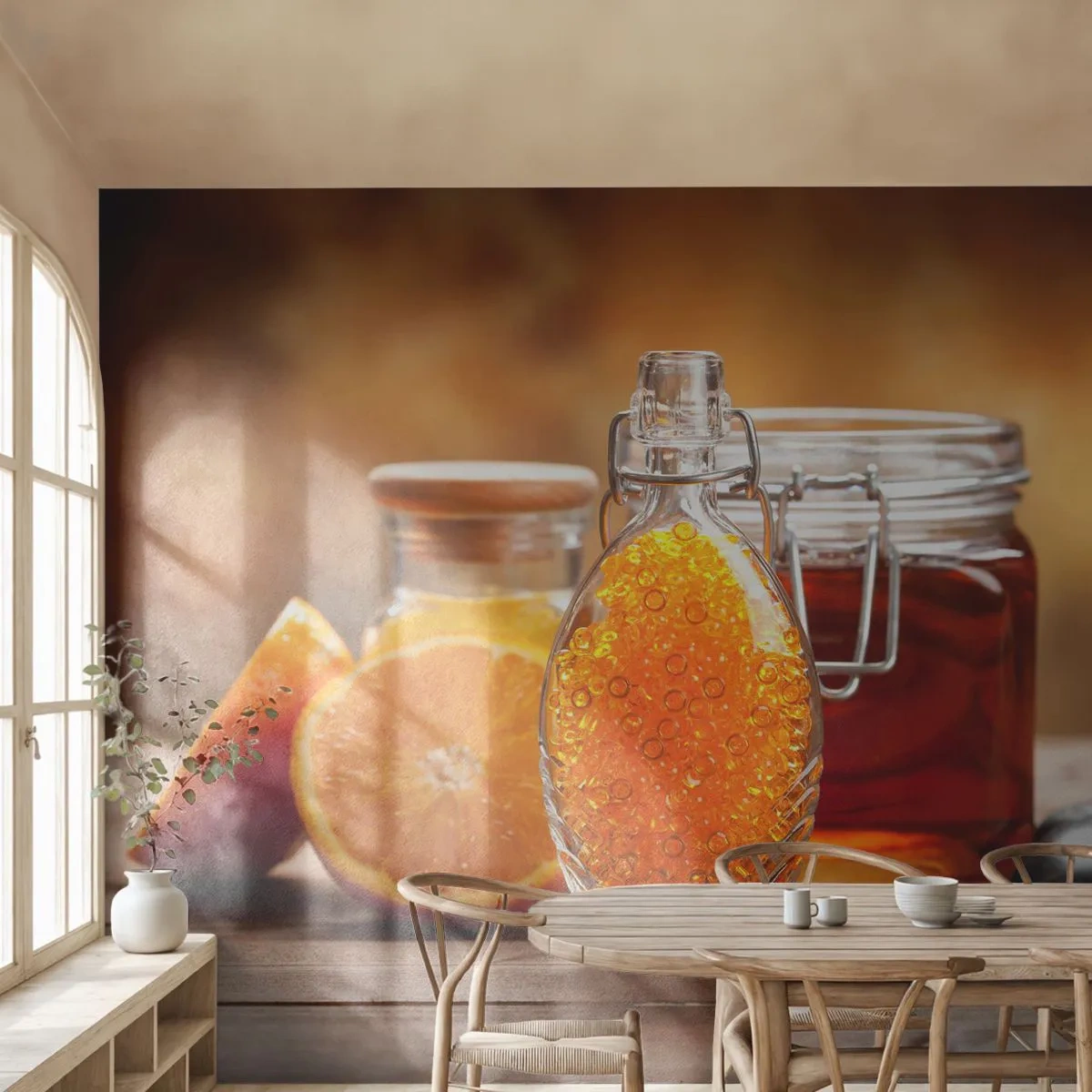 Fototapet på mått Standard Eco - Soliga smaker och aromer - Gastronomi, Orange, Burk Med Honung