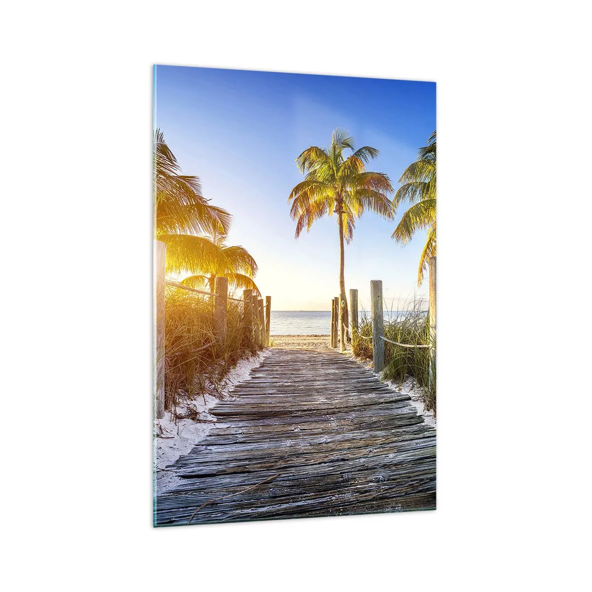 Glastavla - Bild på glas - Raka vägen till paradiset - 70x100 cm