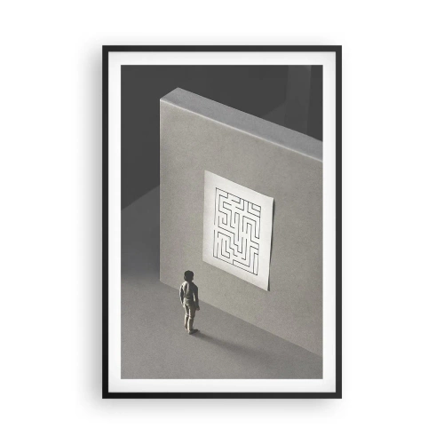 Affisch i svart ram - Men var är jag? - 61x91 cm
