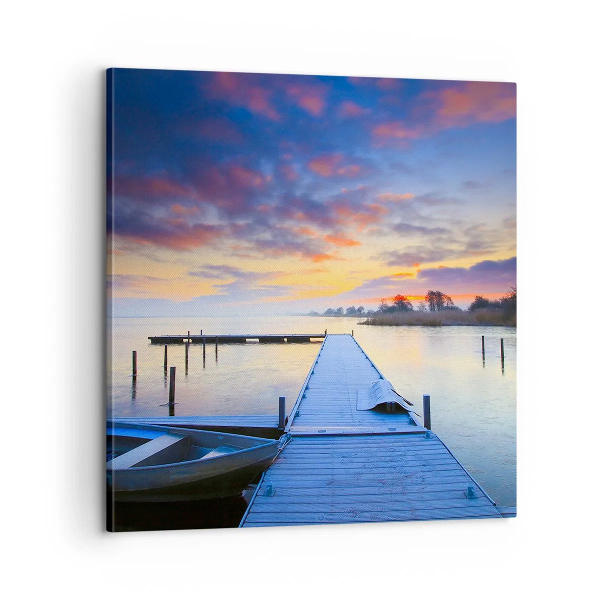 Canvastavla - Bild på duk - Violet-guld ro - 60x60 cm