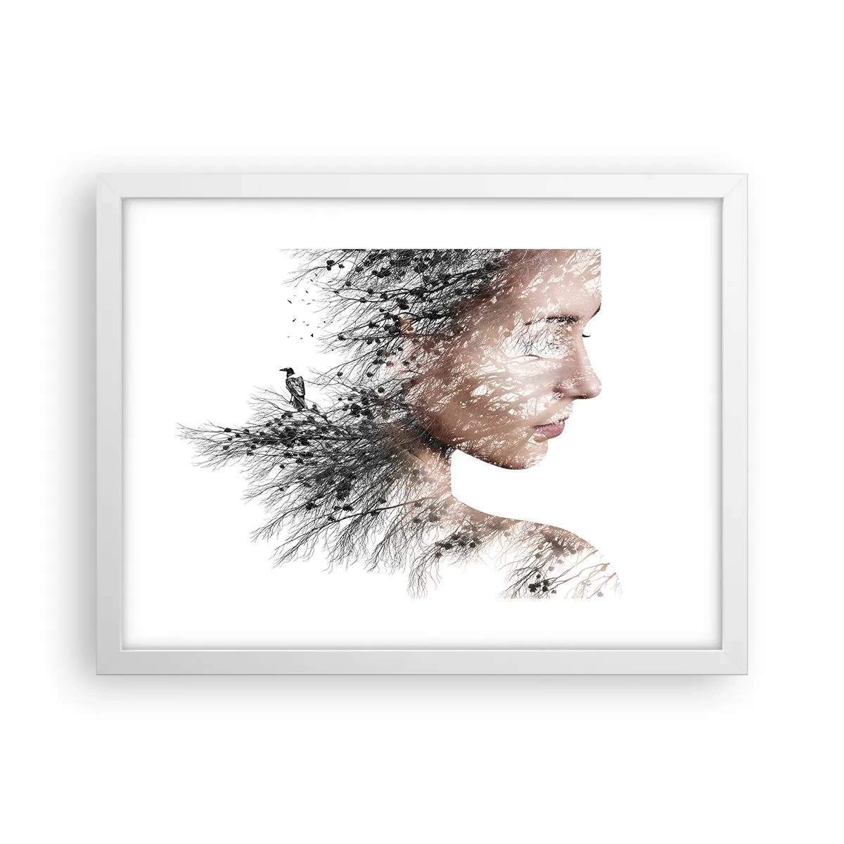 Affisch i vit ram - Skogens ande - 40x30 cm