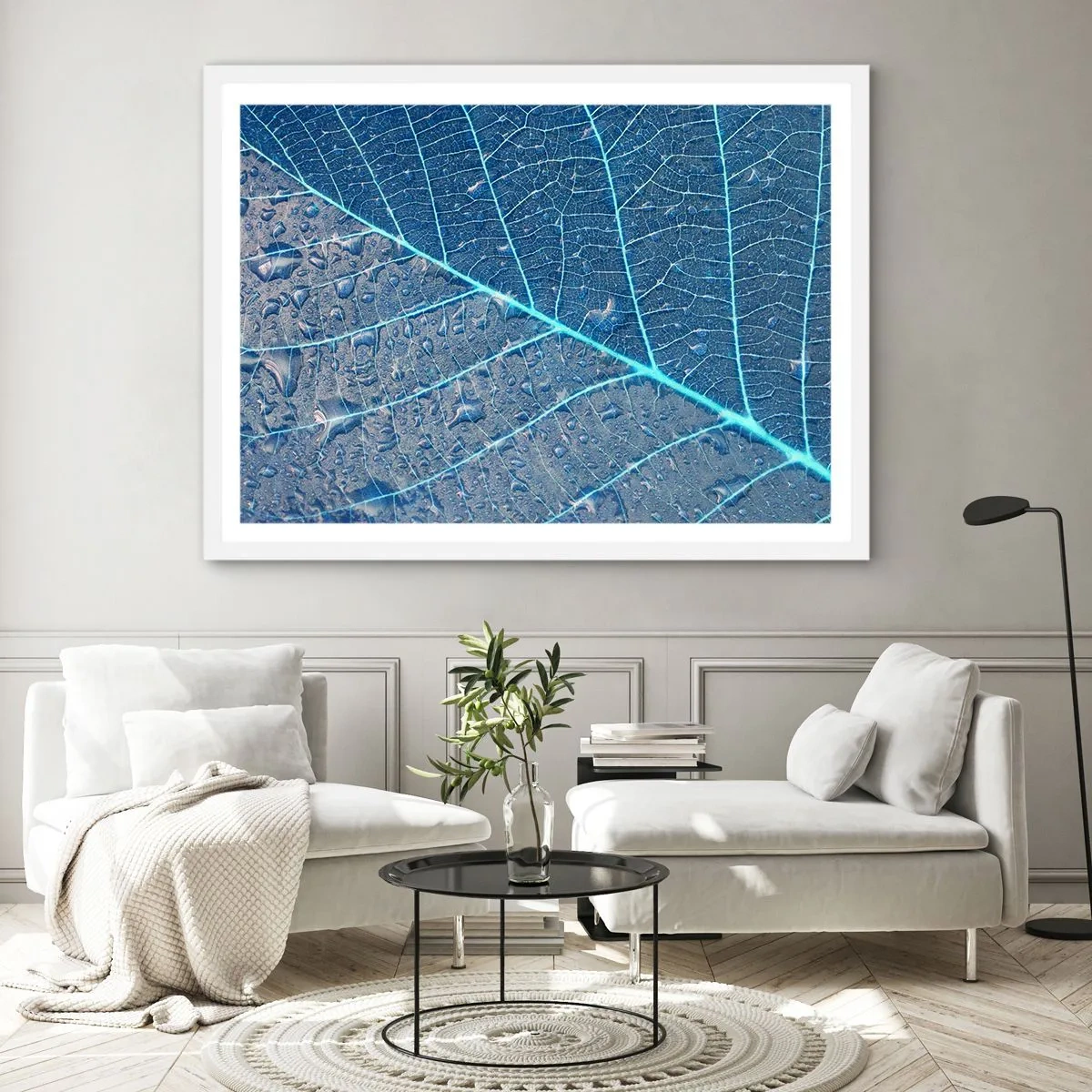 Affisch i vit ram - Livet i det blåa - 91x61 cm