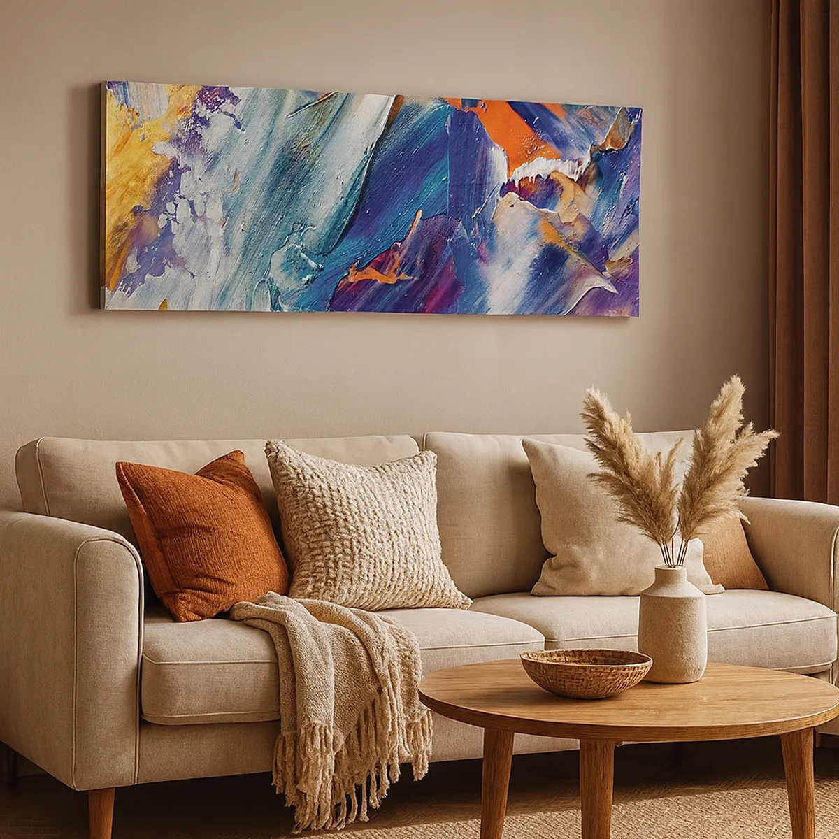 Canvastavla - Bild på duk - Färgkaos - 30x30 cm