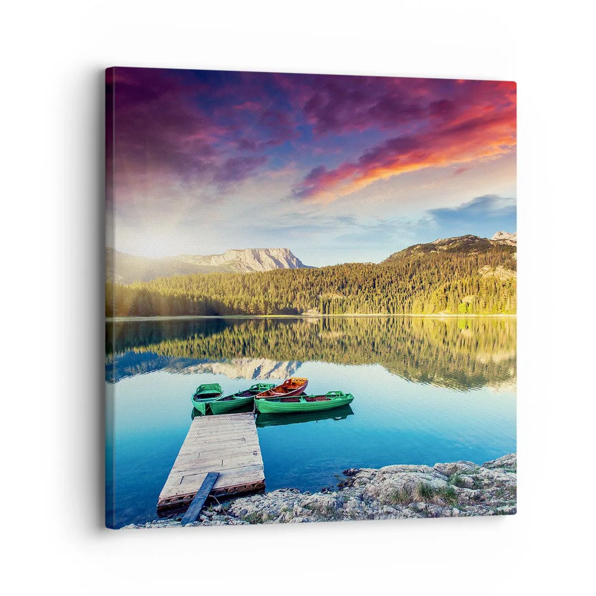 Canvastavla - Bild på duk - Vid spegelklart vatten - 30x30 cm