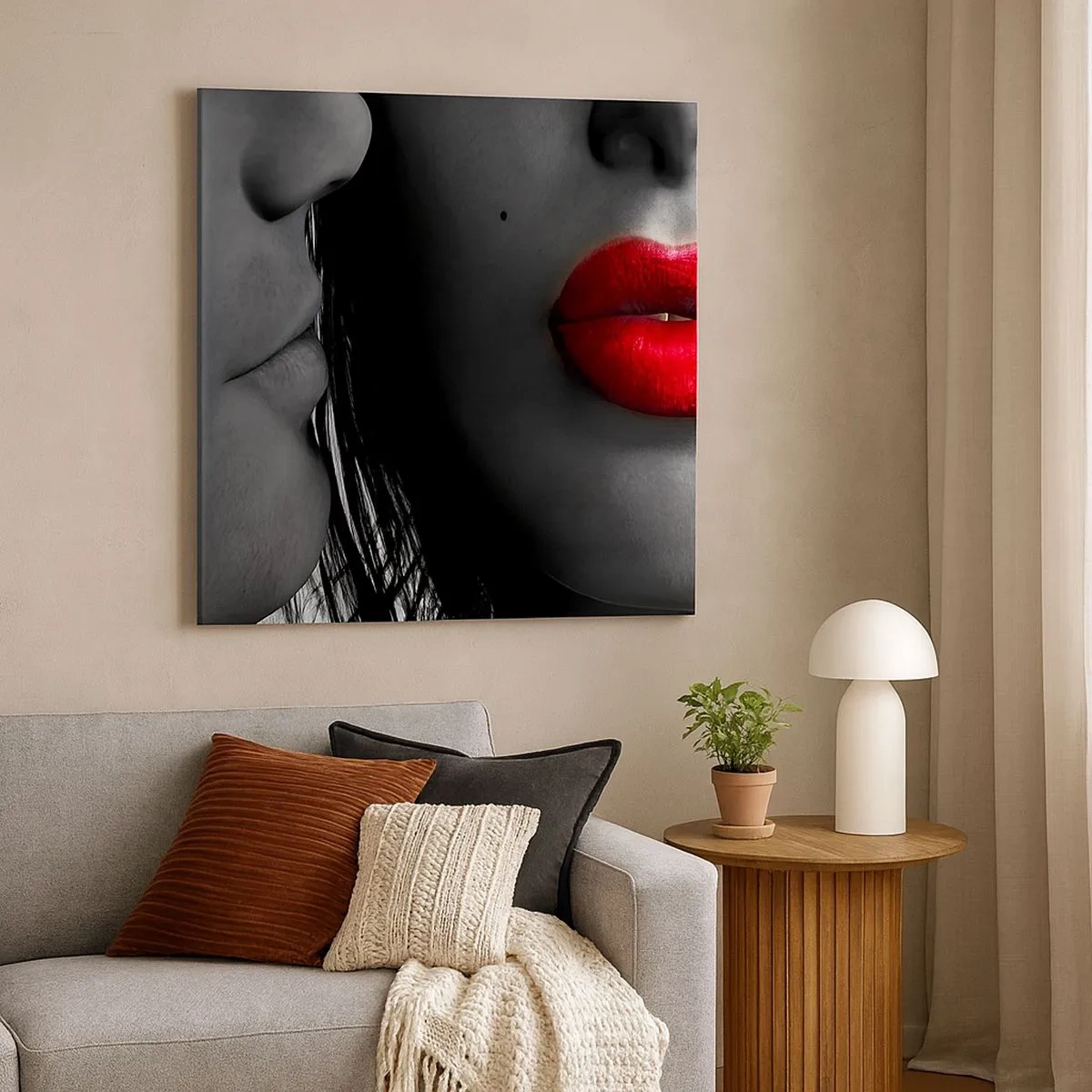 Canvastavla - Bild på duk - Ansikte vid ansikte  - 30x30 cm