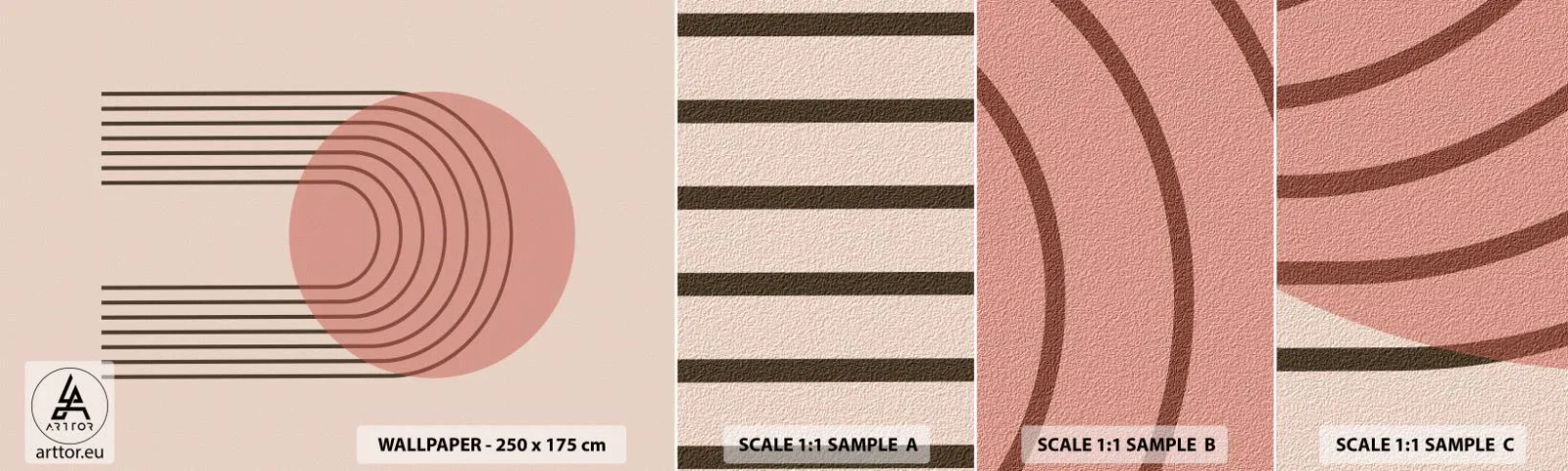 Provbit av självhäftande fototapet Deluxe Sticker - Ostoppad attraktionskraft - Abstraktion, Bit, Modern konst. - 100x30 cm