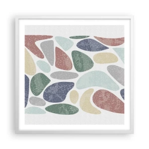 Affisch i vit ram - Mosaik av pulveriserade färger - 60x60 cm