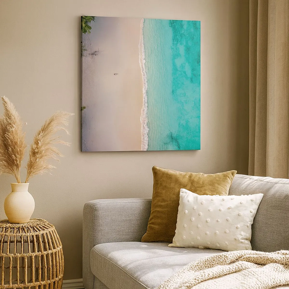 Canvastavla - Bild på duk - En strand i paradiset - 30x30 cm