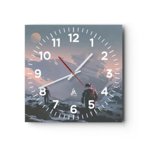 Väggklocka - Klocka på glas - Under en okänd stjärna - 40x40 cm