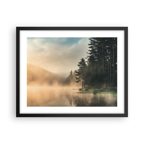 Affisch i svart ram - Dagen föds - 50x40 cm