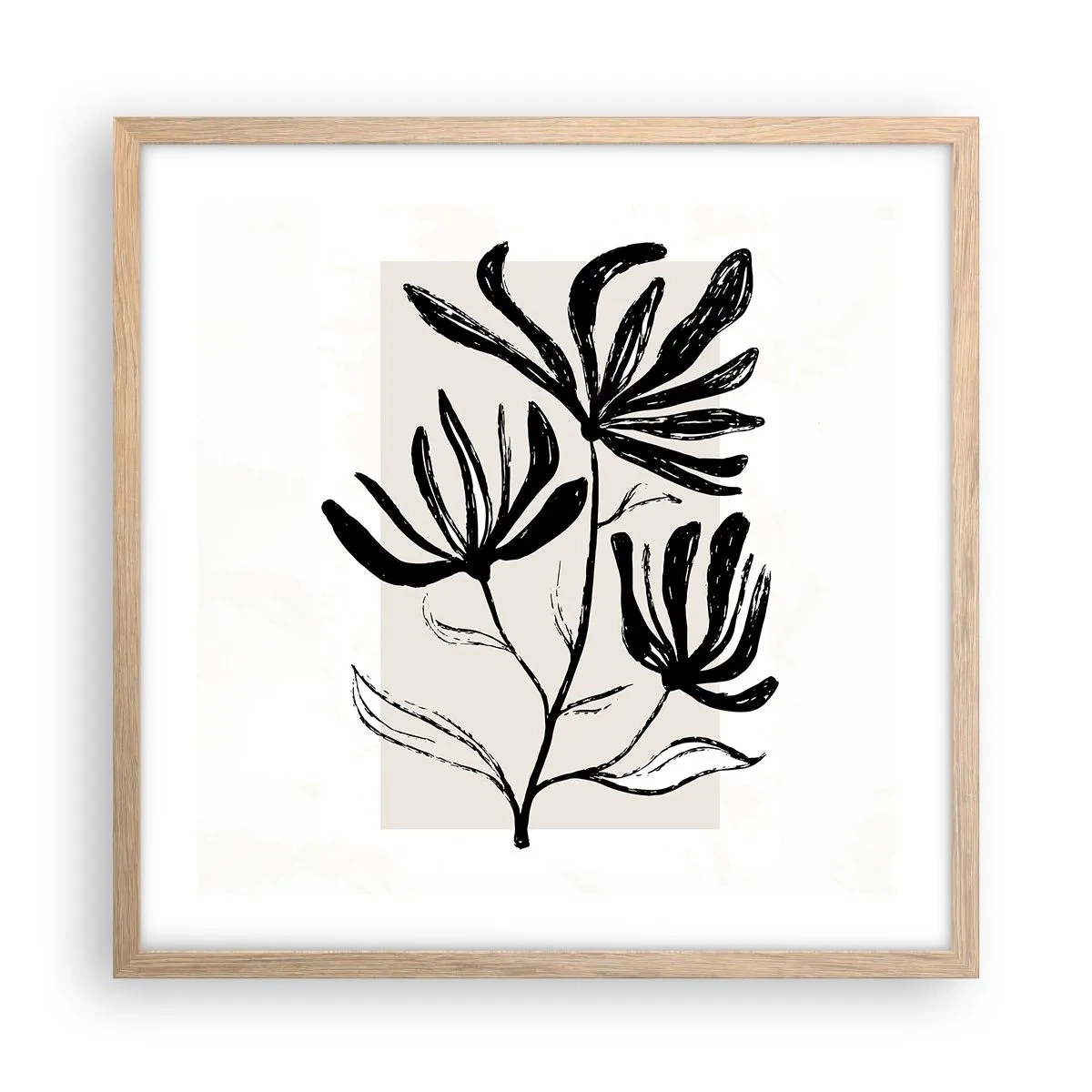 Affisch i ram av ljusek - Skiss för ett herbarium - 50x50 cm