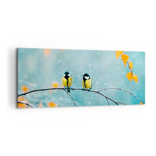 Canvastavla - Bild på duk - Fåglarnas skvaller - 100x40 cm