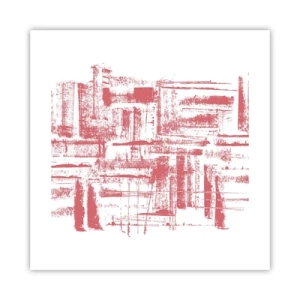 Affisch - Röd stad - 40x40 cm