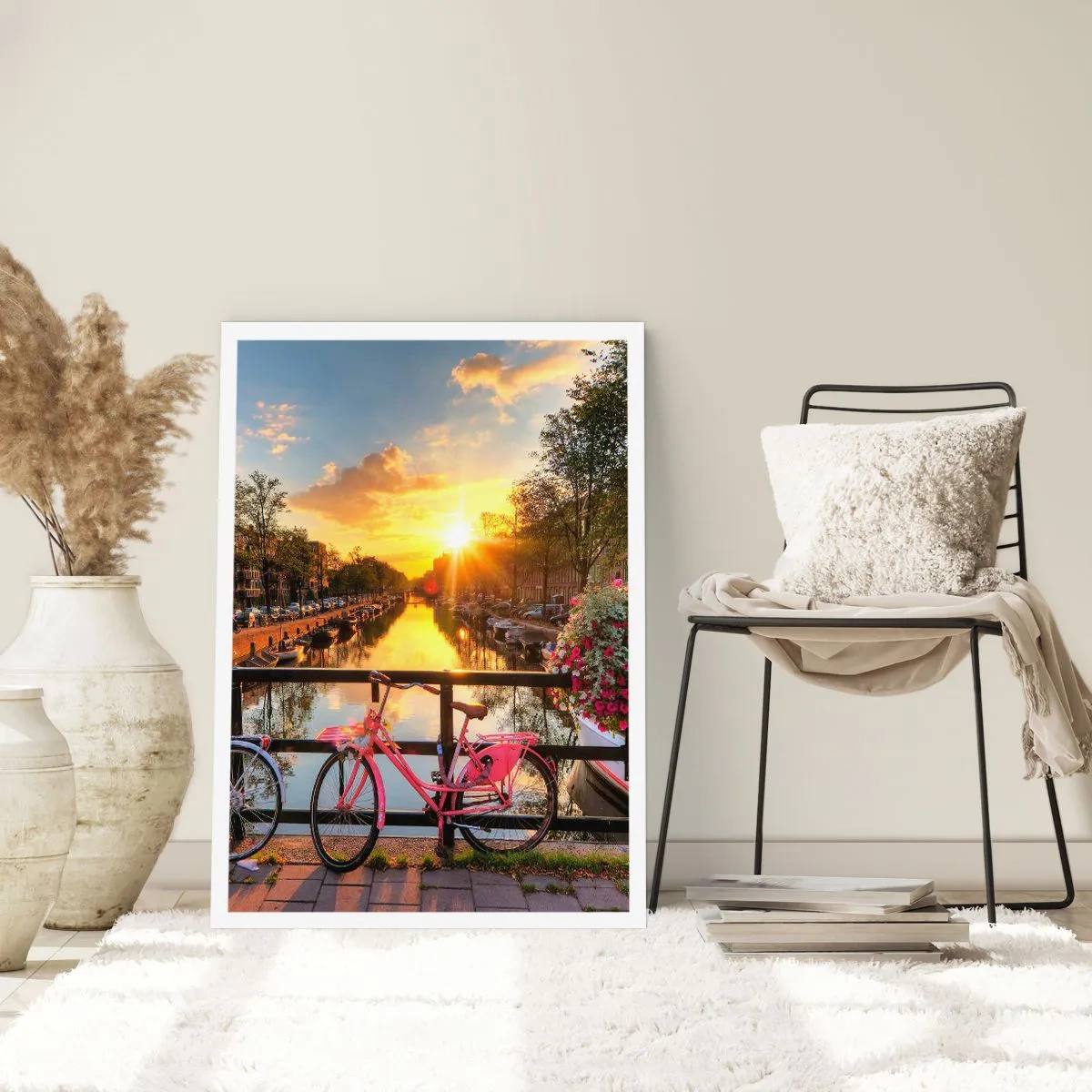 Affisch - Vårmorgon i Amsterdam - 40x50 cm