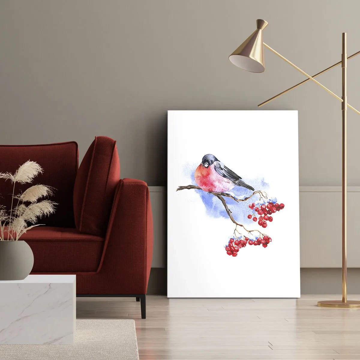 Canvastavla - Bild på duk - Vinter i färger - 50x70 cm