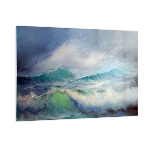 Glastavla - Bild på glas - "Orkanen vrålade med triumf…' - 120x80 cm