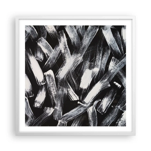 Affisch i vit ram - Abstraktion i industriell anda - 60x60 cm