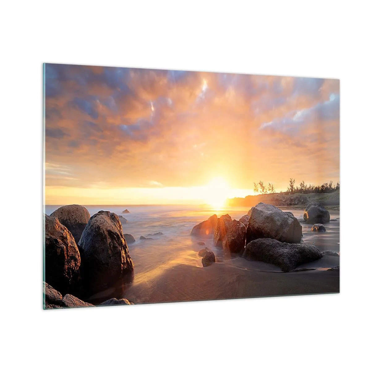 Glastavla - Bild på glas - Kvällens ljusa bris - 100x70 cm