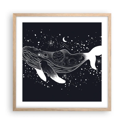 Affisch i ram av ljusek - I universumets hav - 50x50 cm