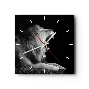 Väggklocka - Klocka på glas - Utan någon tvekan - 30x30 cm