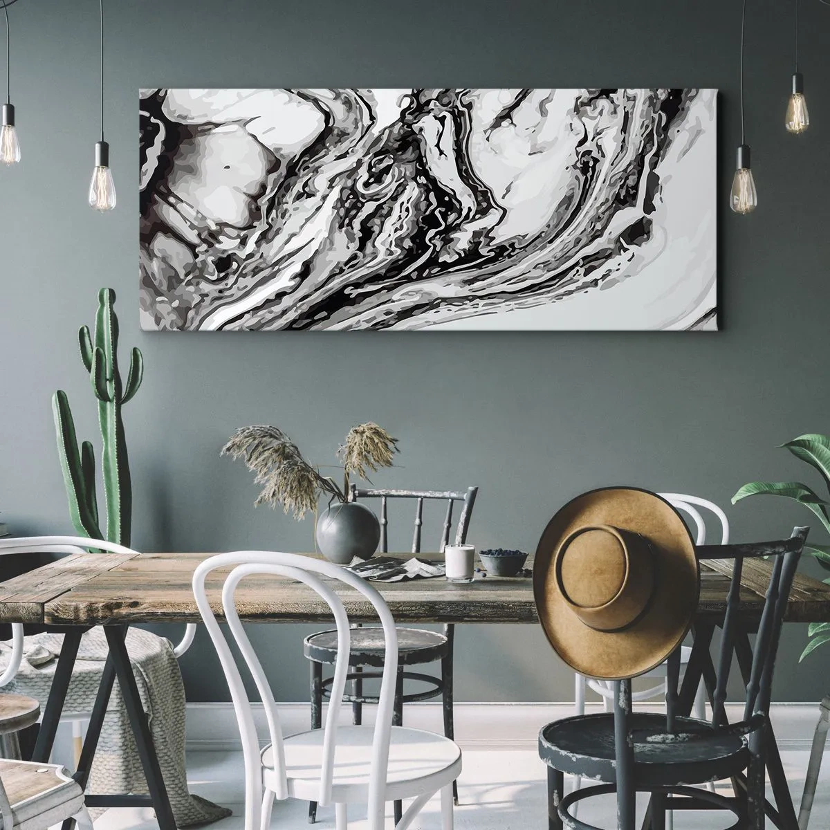 Canvastavla - Bild på duk - I början var det kaos - 120x50 cm