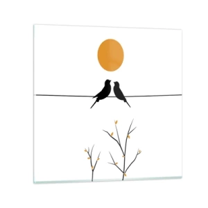 Glastavla - Bild på glas - Näktergalens kväll - 50x50 cm