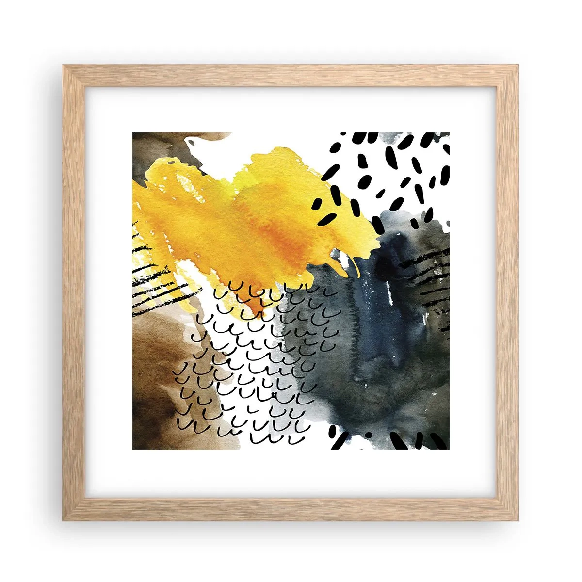 Affisch i ram av ljusek - Elementens möte - 30x30 cm