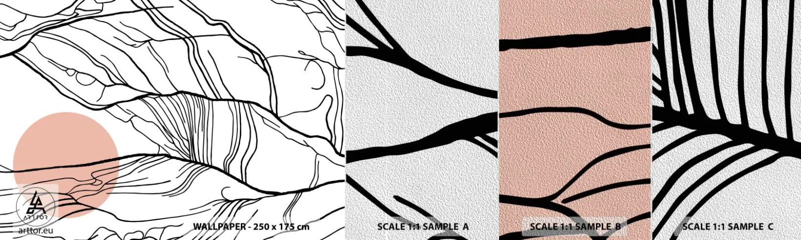 Provbit av fototapet Premium Sand - I grenarnas nät - Abstraktion, Grafik, Design - 100x30 cm