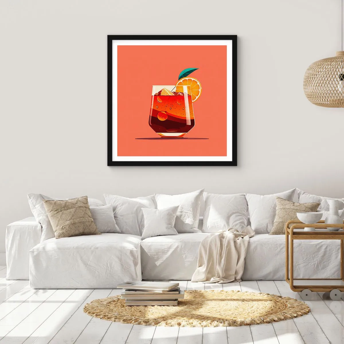 Affisch i svart ram - Sommarens förfriskning - 40x40 cm