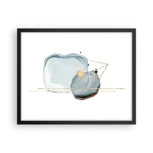 Affisch i svart ram - En studie av droppar - 50x40 cm
