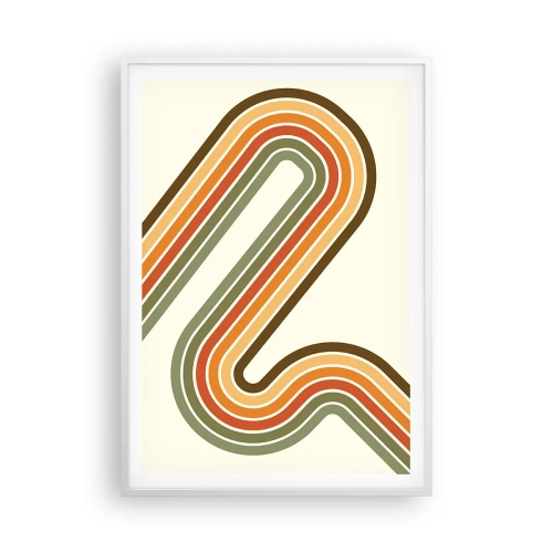 Affisch i vit ram - Zig-zack mot målet - 70x100 cm