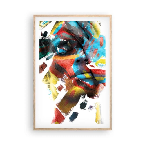 Affisch i ram av ljusek - Färgrik personlighet - 61x91 cm