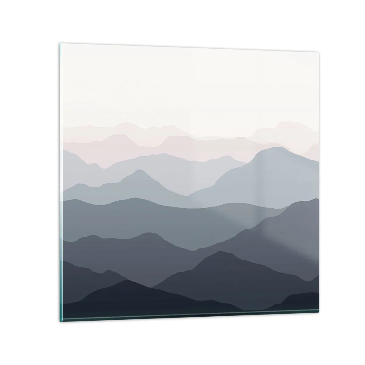 Glastavla - Bild på glas - Fjällens vågor - 60x60 cm