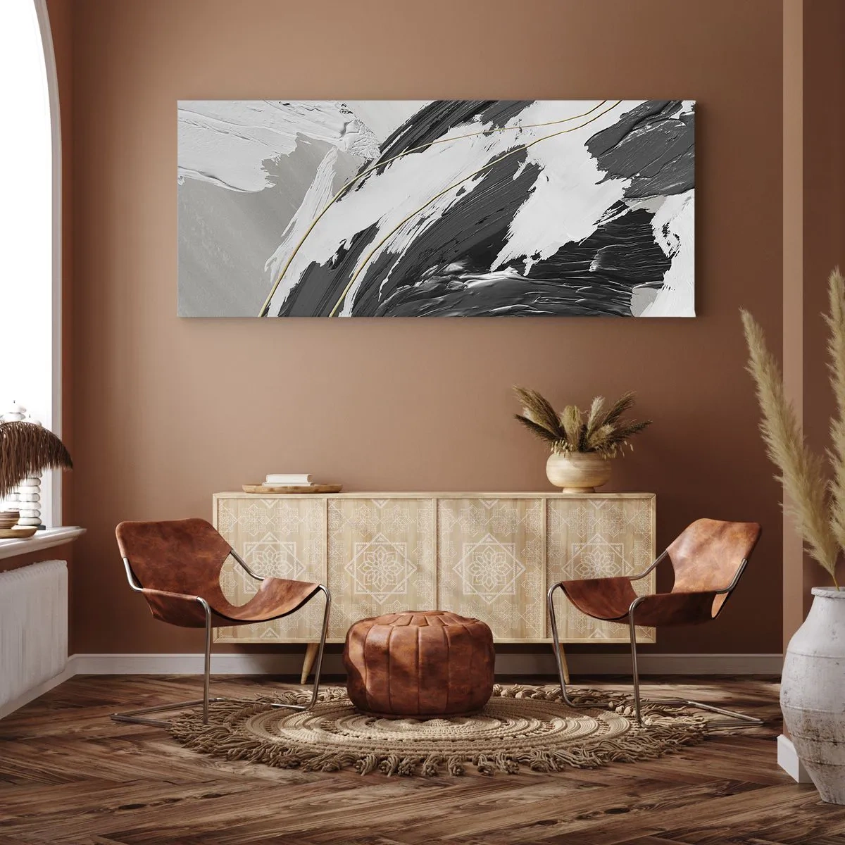 Canvastavla - Bild på duk - Storslagen abstraktion - 120x50 cm