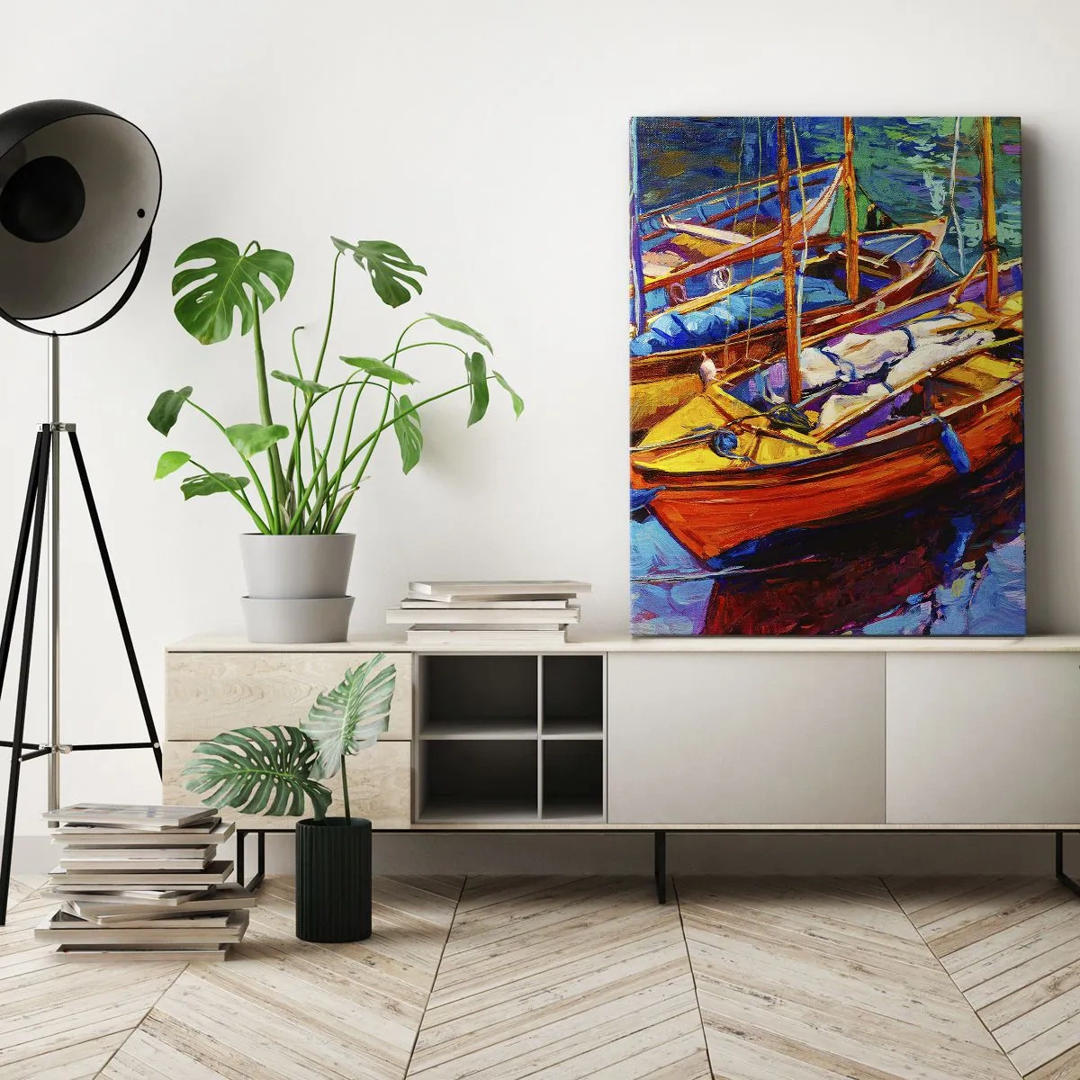 Canvastavla - Bild på duk - På ett färgtjockt vatten - 50x70 cm