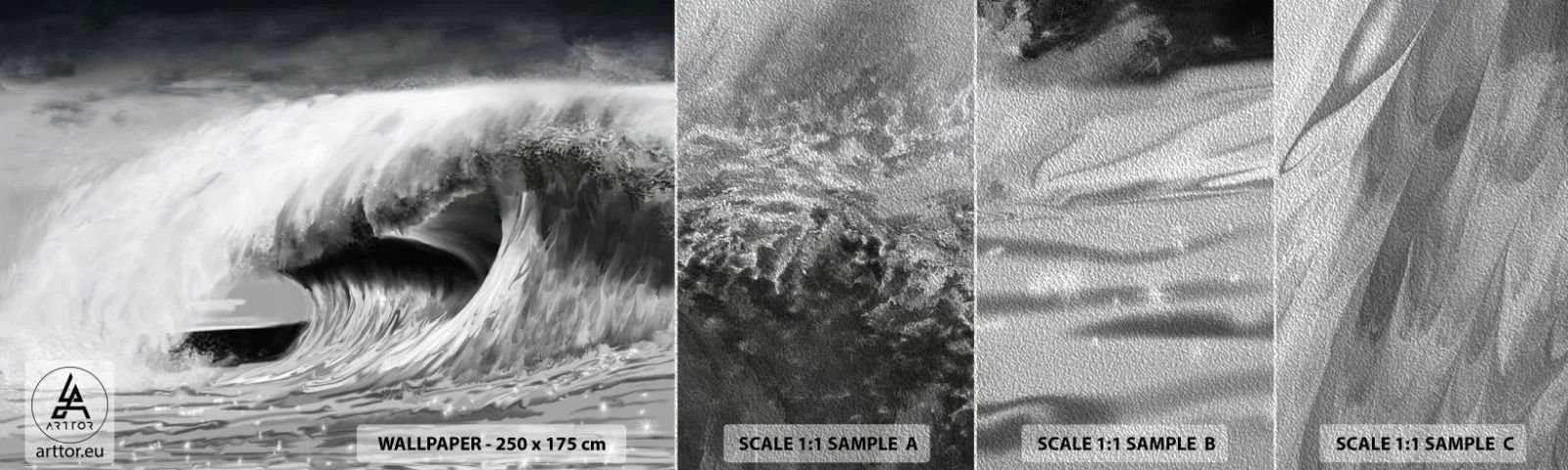 Provbit av fototapet Premium Sand - Havets ilska - Hav, Hav, Hög våg - 100x30 cm