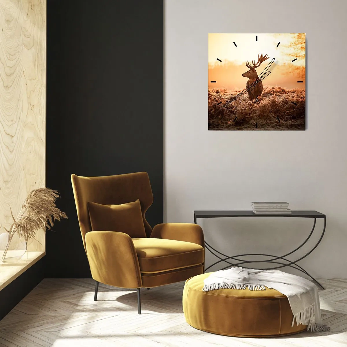 Väggklocka - Klocka på glas - Herre på godset - 40x40 cm