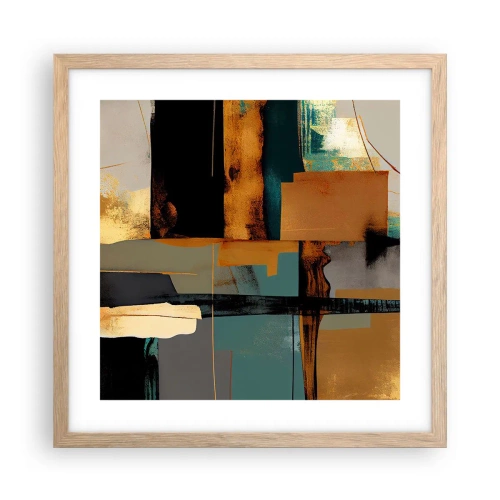 Affisch i ram av ljusek - Abstraktion - ljus och skugga - 40x40 cm