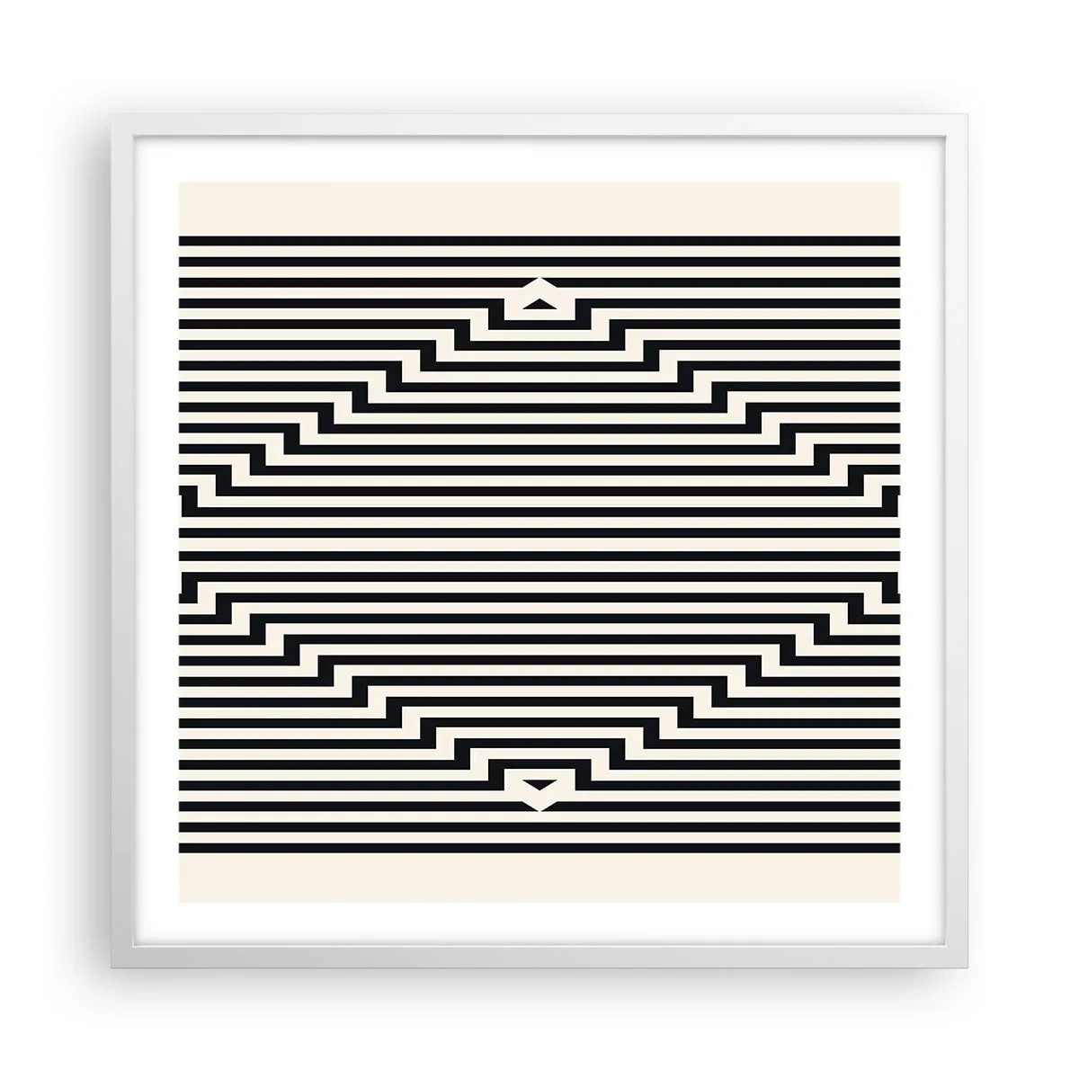 Affisch i vit ram - Geometrisk illusion - 60x60 cm