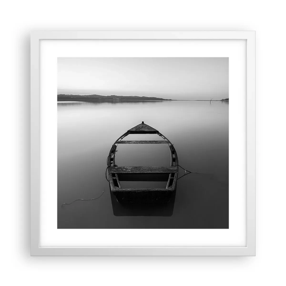 Affisch i vit ram - Längtan och melankoli - 40x40 cm