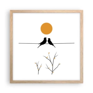 Affisch i ram av ljusek - Näktergalens kväll - 40x40 cm
