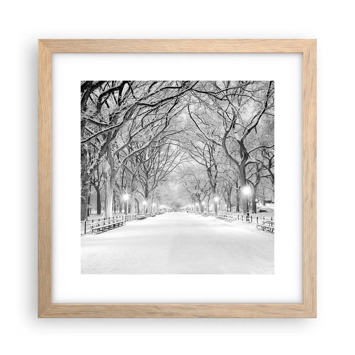 Affisch i ram av ljusek - De fyra årstiderna - vinter - 30x30 cm