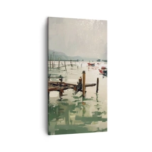 Canvastavla - Bild på duk - Täckt med smält måne - 45x80 cm