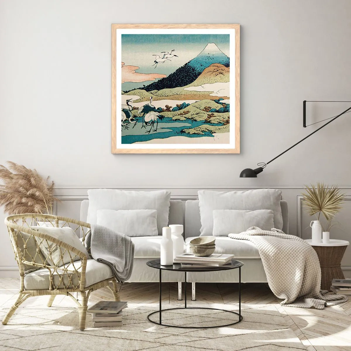 Affisch i ram av ljusek - I japansk anda - 30x30 cm