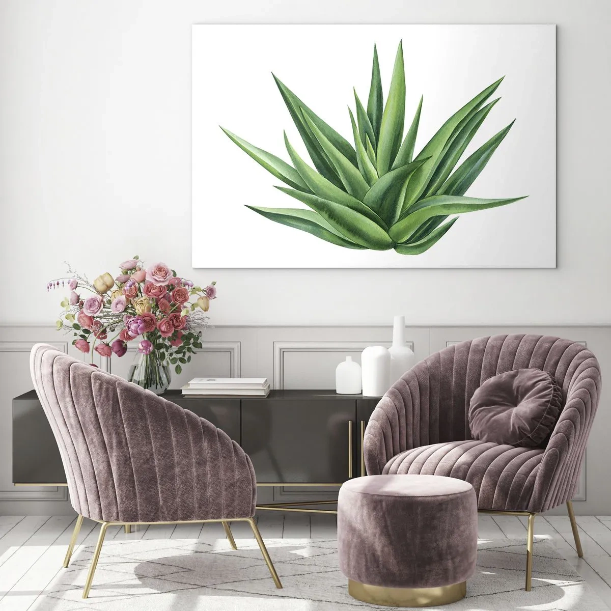Glastavla - Bild på glas - Grönt - styrka - liv - 100x70 cm