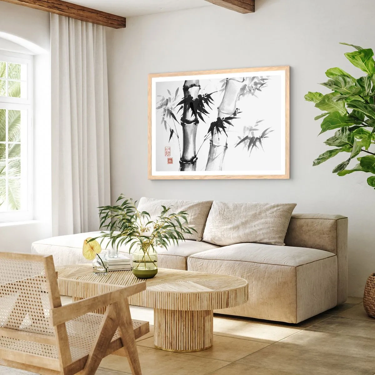 Affisch i ram av ljusek - Inzoomad orient - 91x61 cm