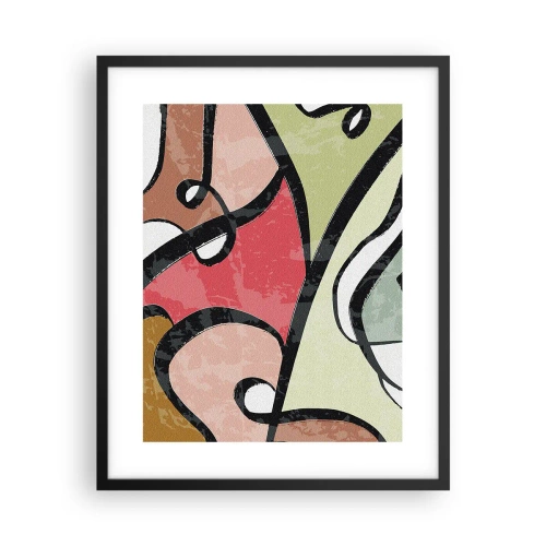 Affisch i svart ram - Pirouetter bland färger - 40x50 cm