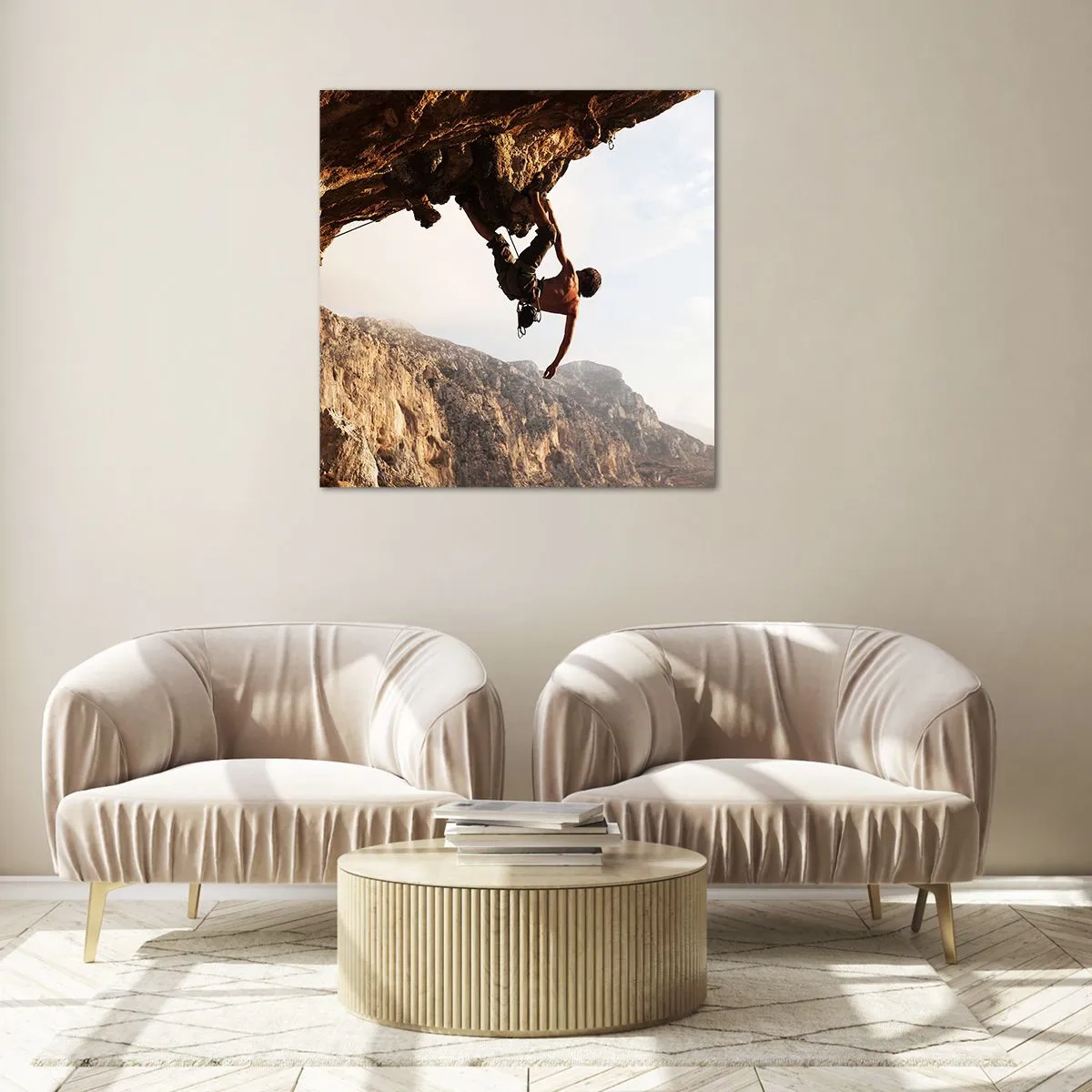 Glastavla - Bild på glas - Världen i näven - 70x70 cm