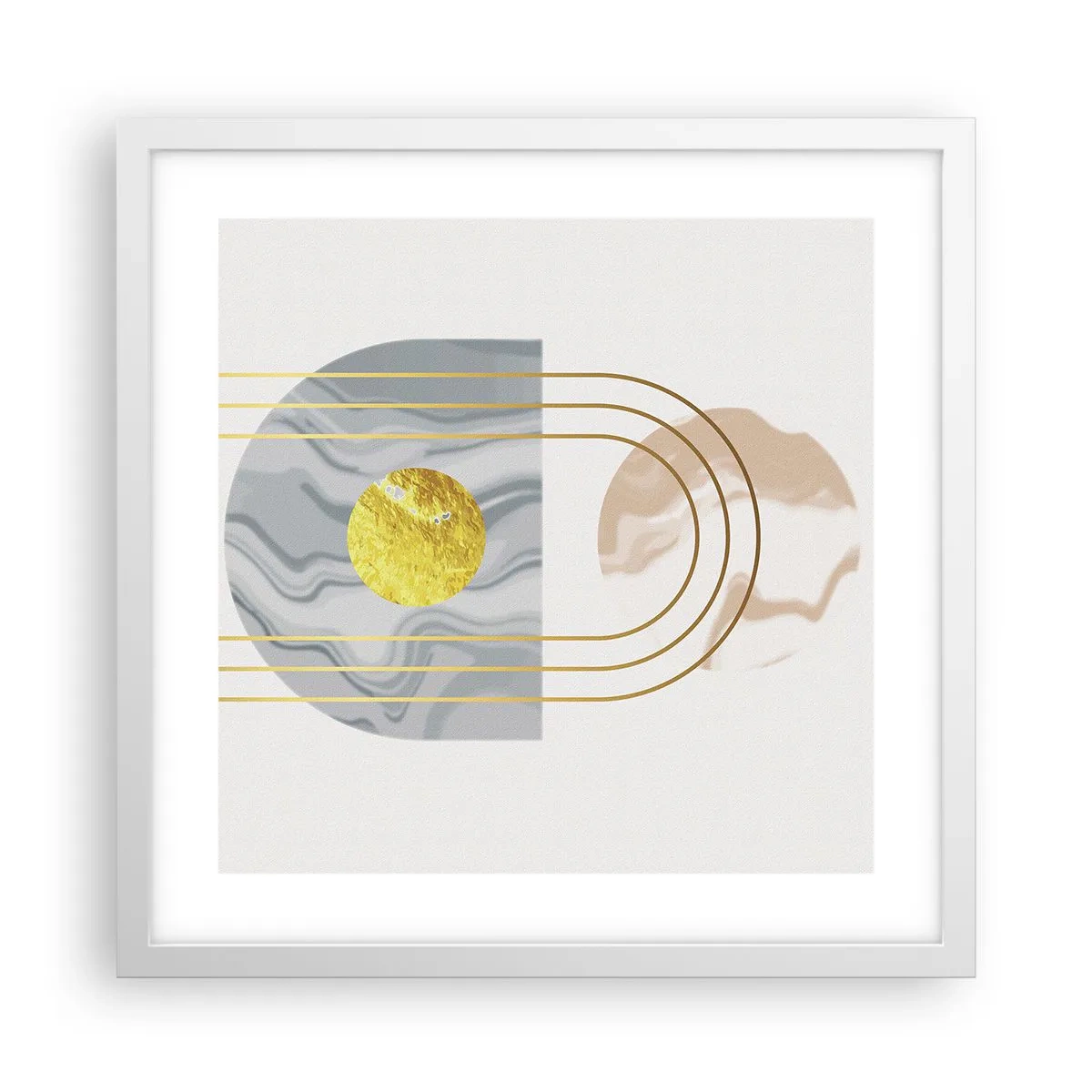 Affisch i vit ram - Ljushet och sken - 40x40 cm